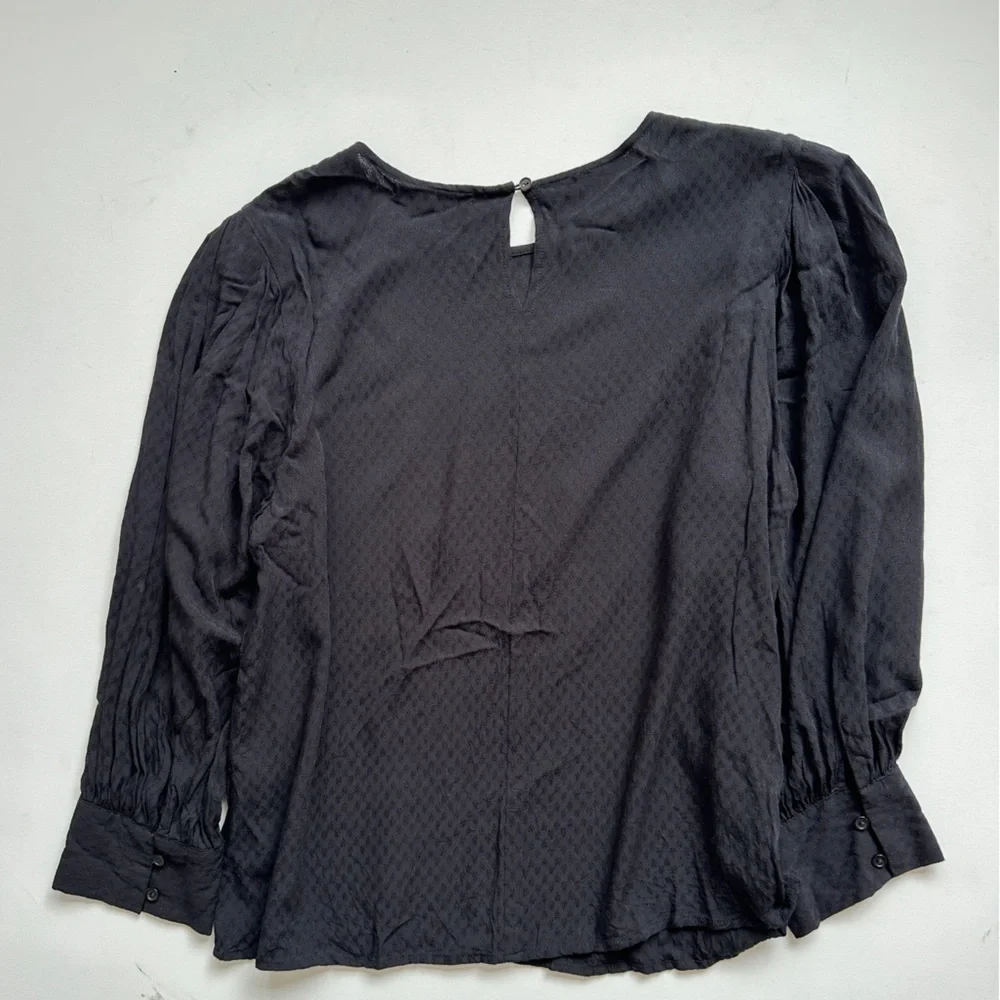Suzy Shier - Long Sleeve Blouse - Black Pattern - Lightweight - Size: Large - Picture 5 of 9